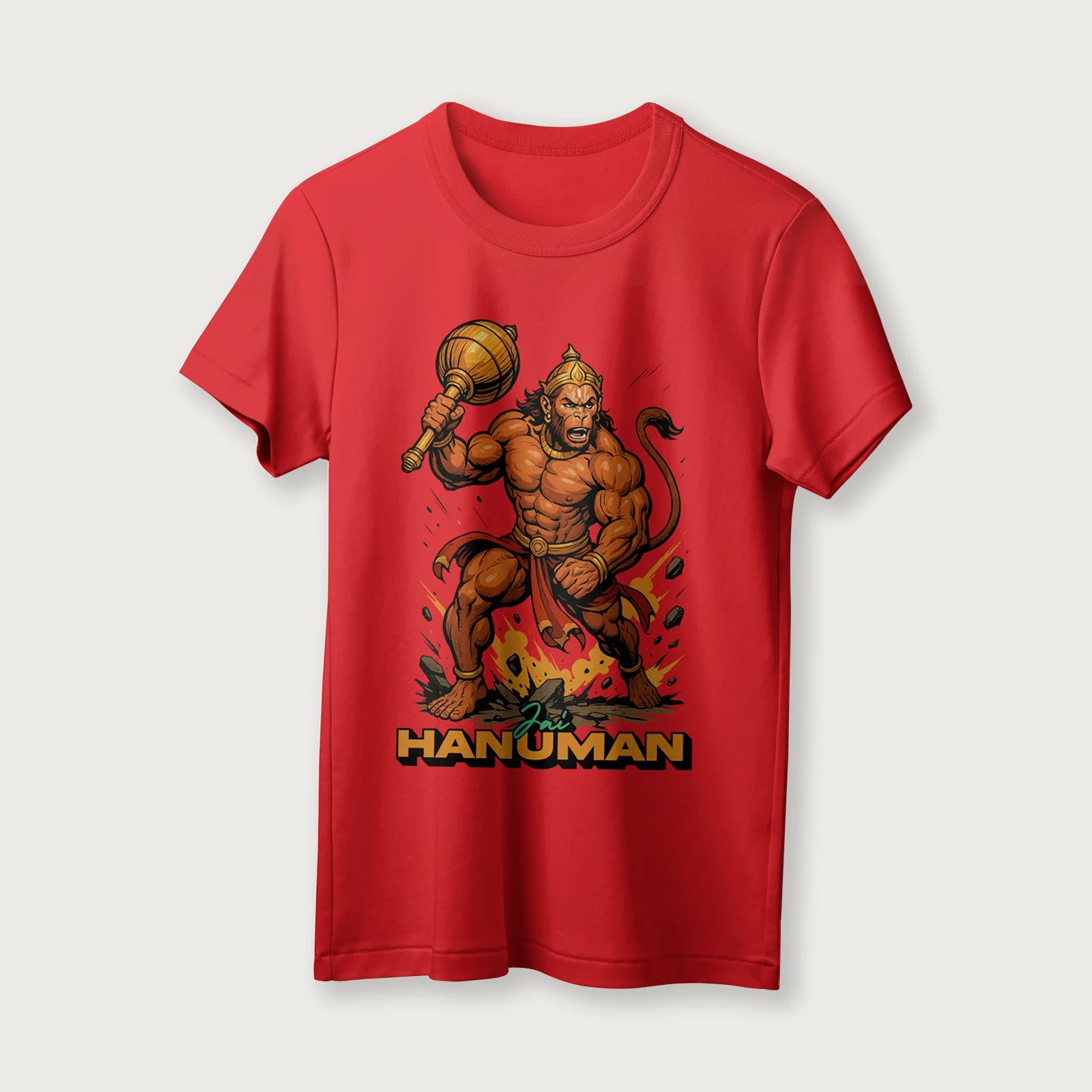 Jai Hanuman | English | Unisex T-Shirt | 100% Cotton | Regular Fit | Spiritual Graphic Tee