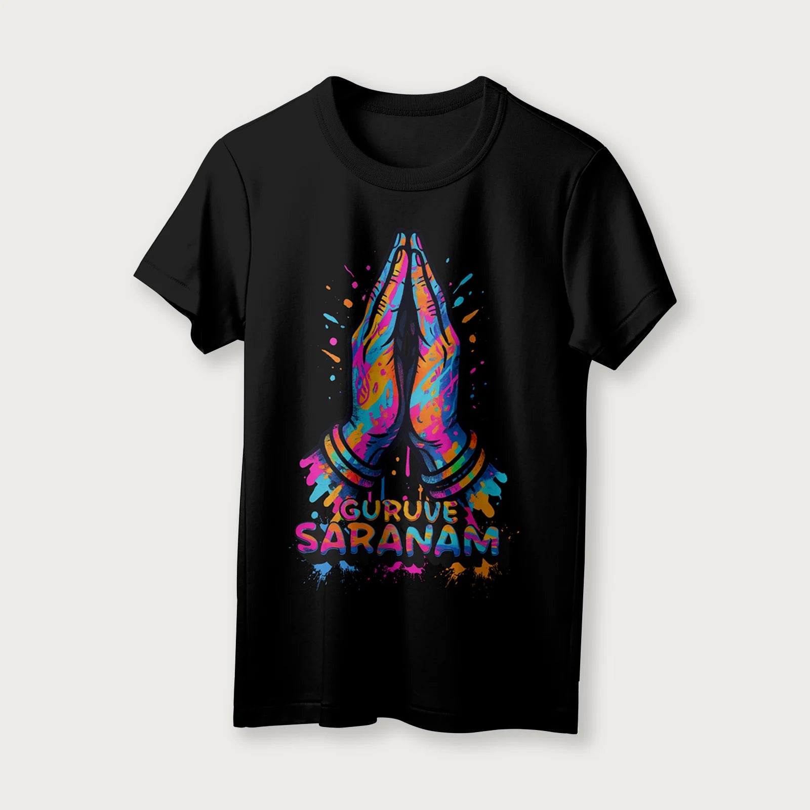 Guruve Saranam | English | Unisex T-Shirt | 100% Cotton | Regular Fit | Spiritual Graphic Tee | D2