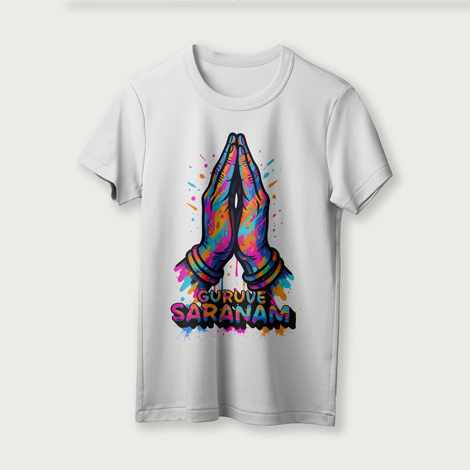 Guruve Saranam | English | Unisex T-Shirt | 100% Cotton | Regular Fit | Spiritual Graphic Tee | D2